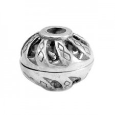 Metal bead disc deco 19x15mm Antique silver